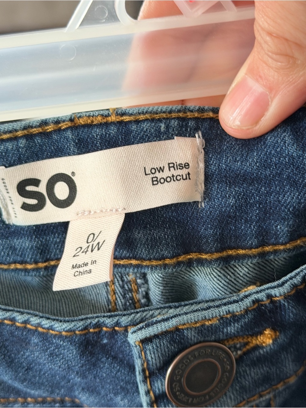 SO Dark Blue Low Rise Bootcut Jeans